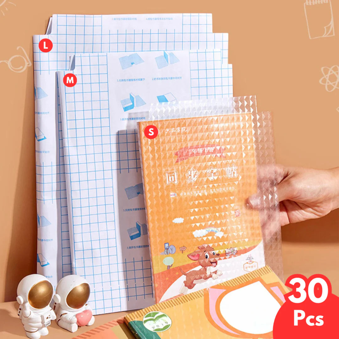 Self-adhesive transparent protective book cover ( Pack Of 30 )