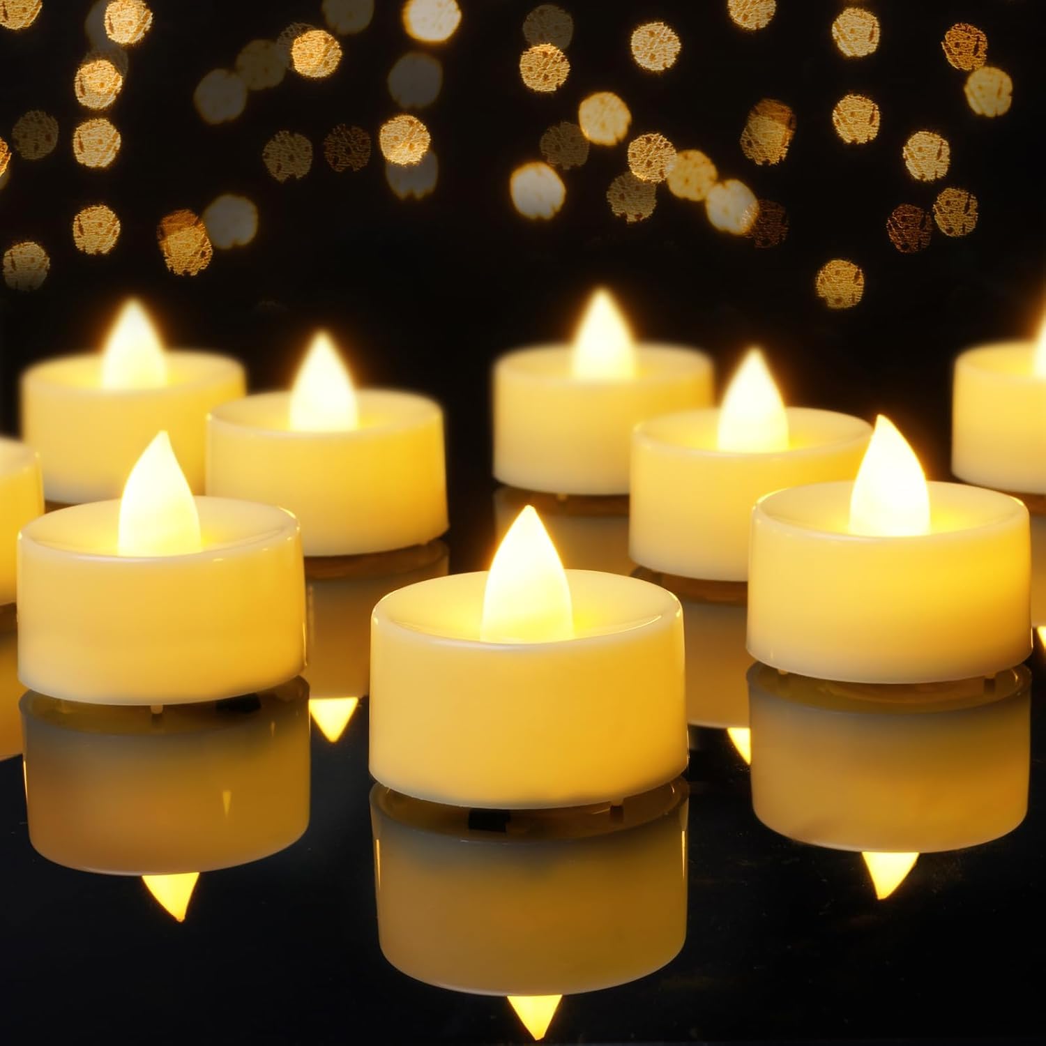 Plastic Flameless LED Tealight White Candles Smokeless Candles -12