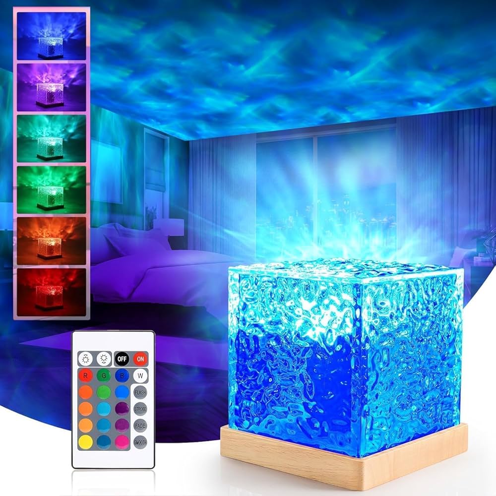 3D Ocean Wave Projector Lamp - Romantic LED Night Light Water Wave Effect